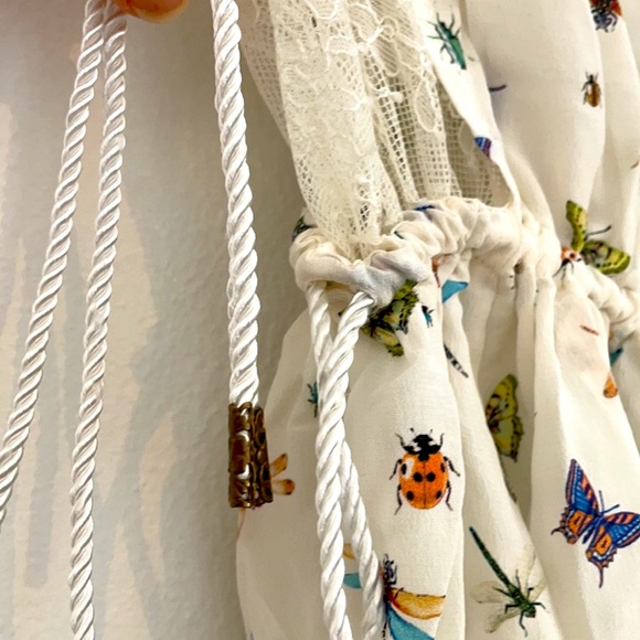 The Kooples silk dress, white with butterflies, sz Small. - Picture 7 of 7